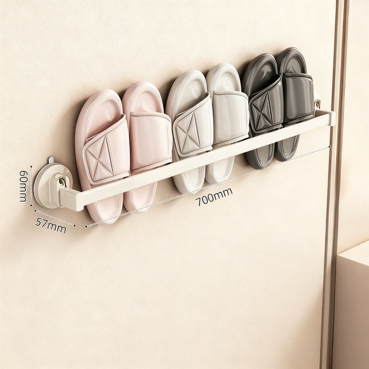 Wandmontiertes Pantoffelregal aus Weltraum-Aluminium