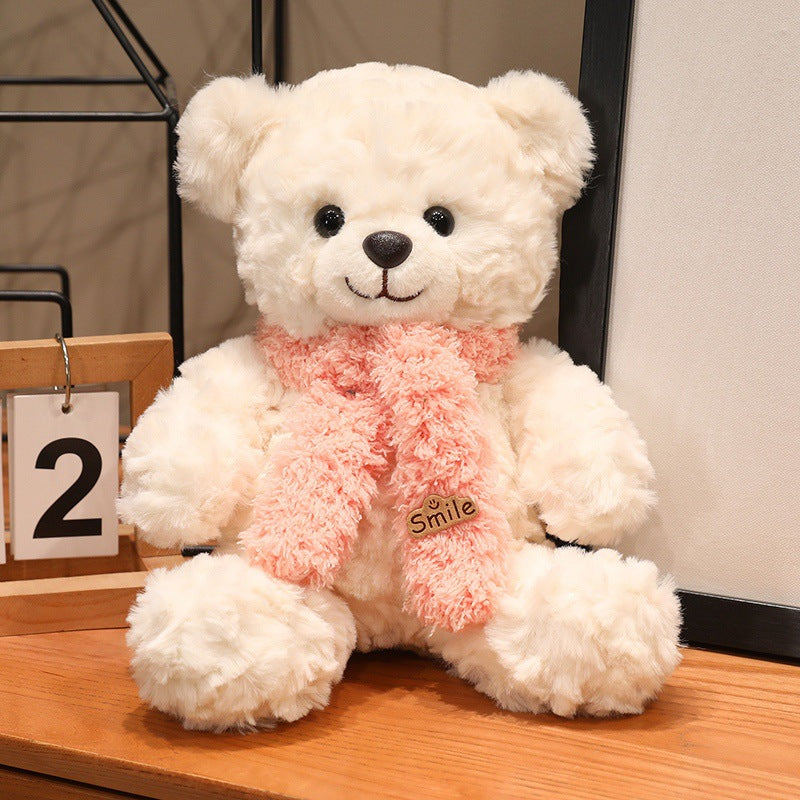 Großer Plüsch-Teddybär mit Seidenschleife