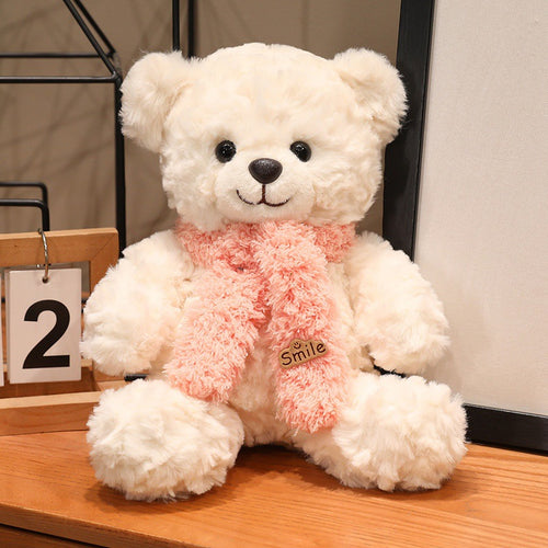 Großer Plüsch-Teddybär mit Seidenschleife