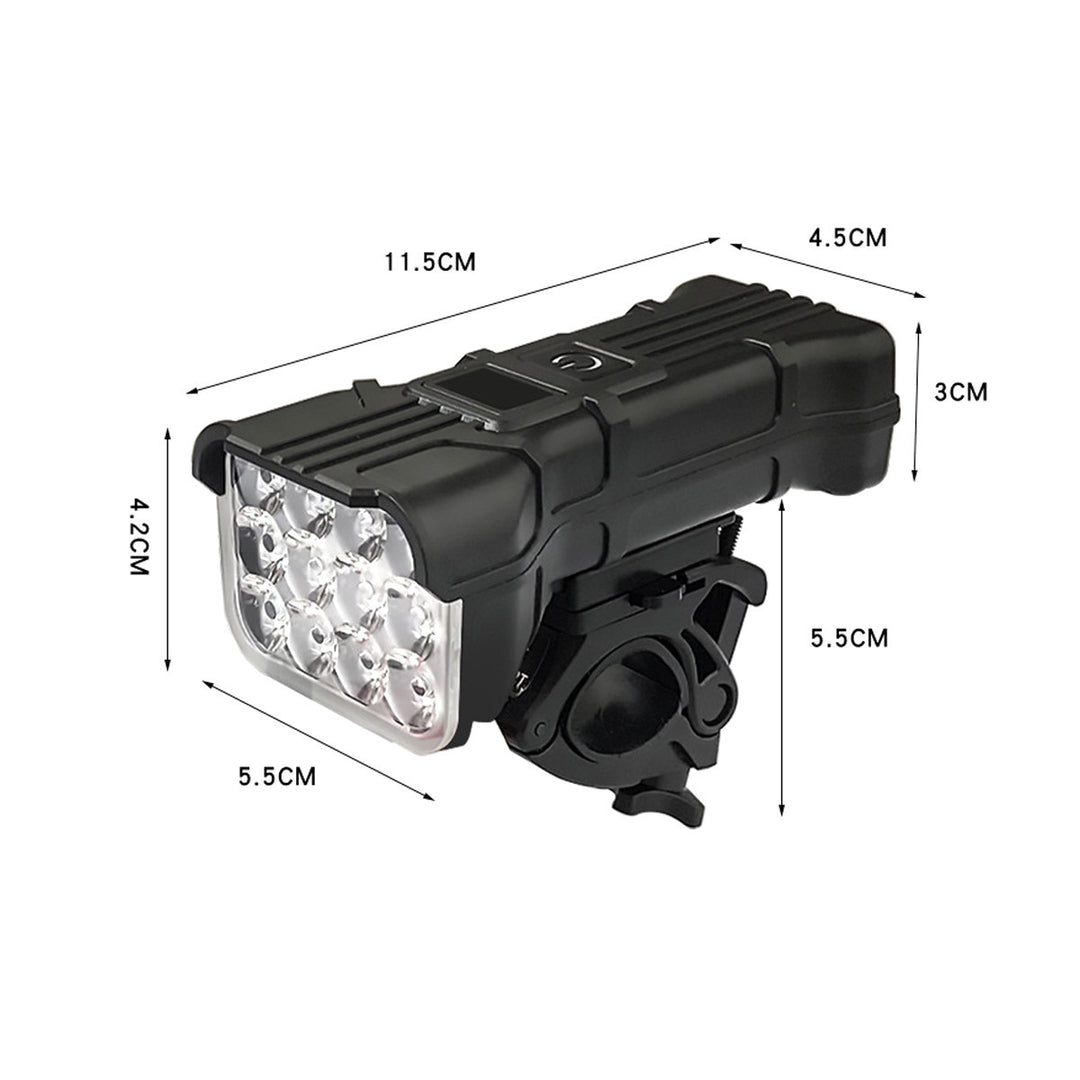 USB-Fahrradlicht mit 12 LEDs und Hupe