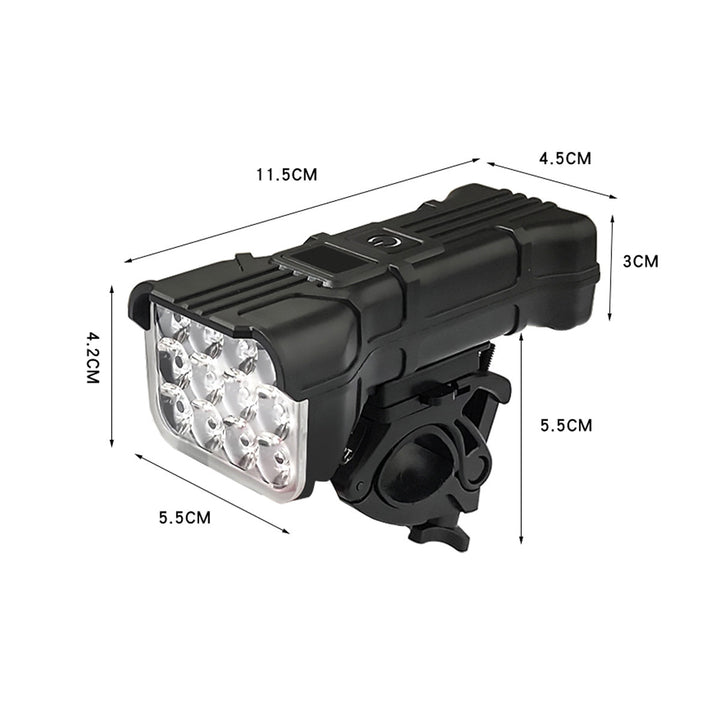 USB-Fahrradlicht mit 12 LEDs und Hupe