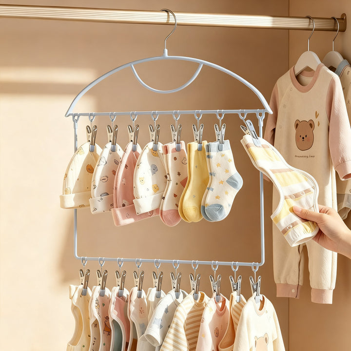 Wäscheständer mit Mehrfach-Klammern für Babykleidung