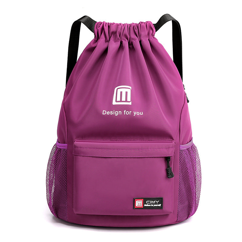 Nylon-Rucksack, 20–35 L, atmungsaktiv, mit Kordelzug