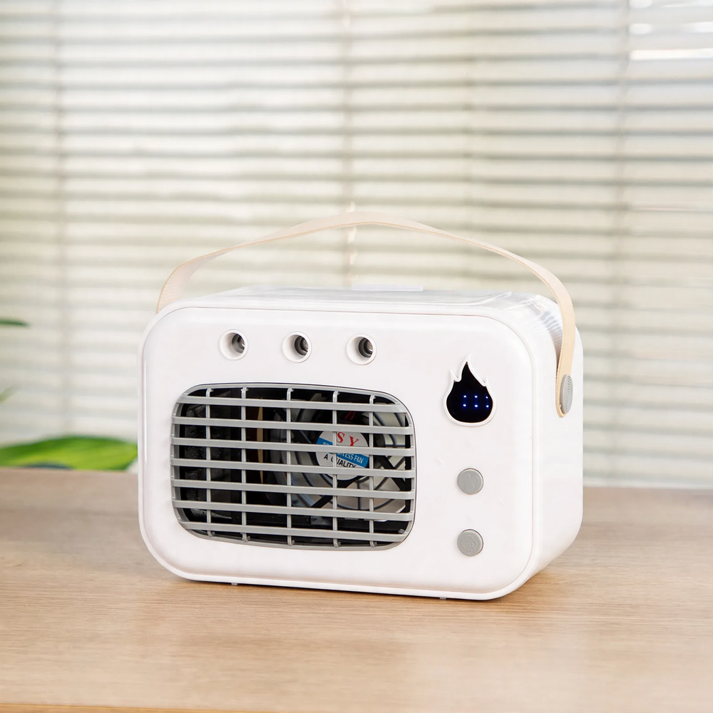 Tisch-Sprühventilator mit Befeuchtungsfunktion