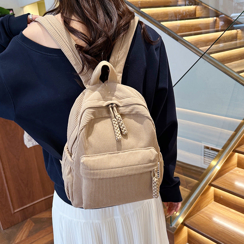 Großer PU-Rucksack, leicht, einfarbig
