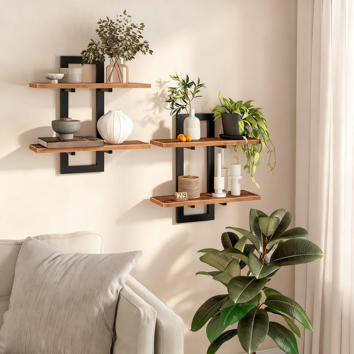Wandregal aus Stahl, schwebendes Design