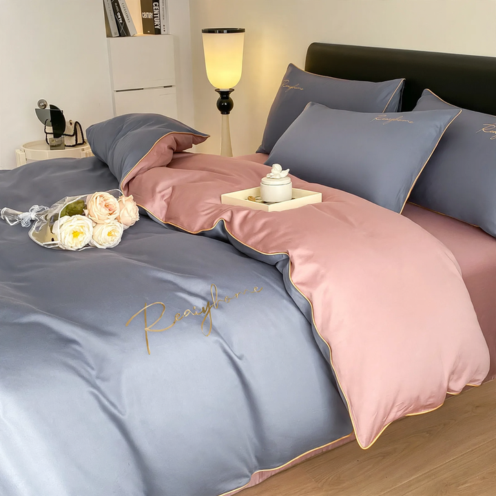 Baumwoll-Bettwäsche-Set, 4-teilig, 100 % Baumwolle
