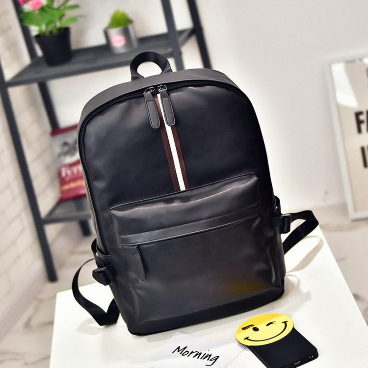 Herren-Rucksack, PU-Leder, kompakt, für Laptop bis 14 Zoll