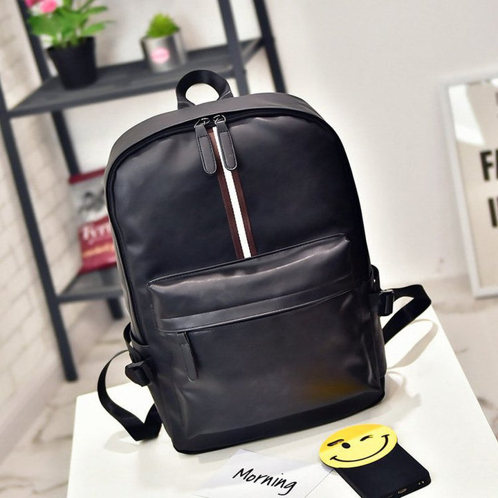 Herren-Rucksack, PU-Leder, kompakt, für Laptop bis 14 Zoll