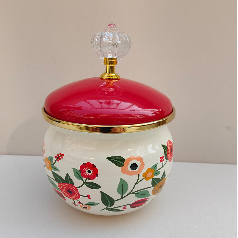 Emaillierte Gewürzbox mit Deckel, 301–500 ml