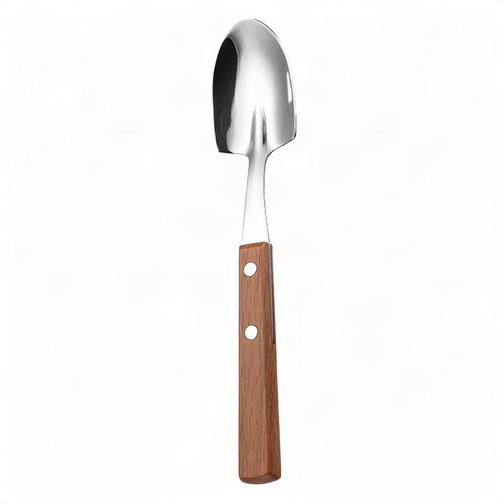 Besteckset 12-teilig, Edelstahl mit Holzgriff