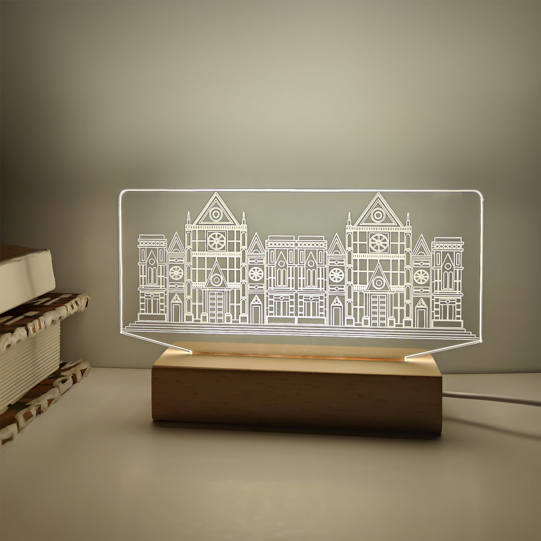 3D Architektur-Nachtlicht mit Acrylschirm