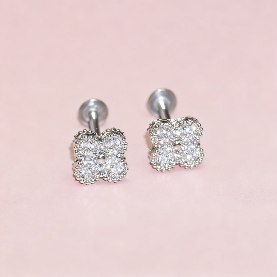 Lippenstecker Edelstahl mit Strass, verschiedene Größen