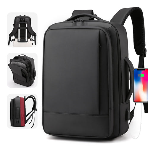 Erweiterbare Business-Rucksack mit USB-Ladung, 20-35 L
