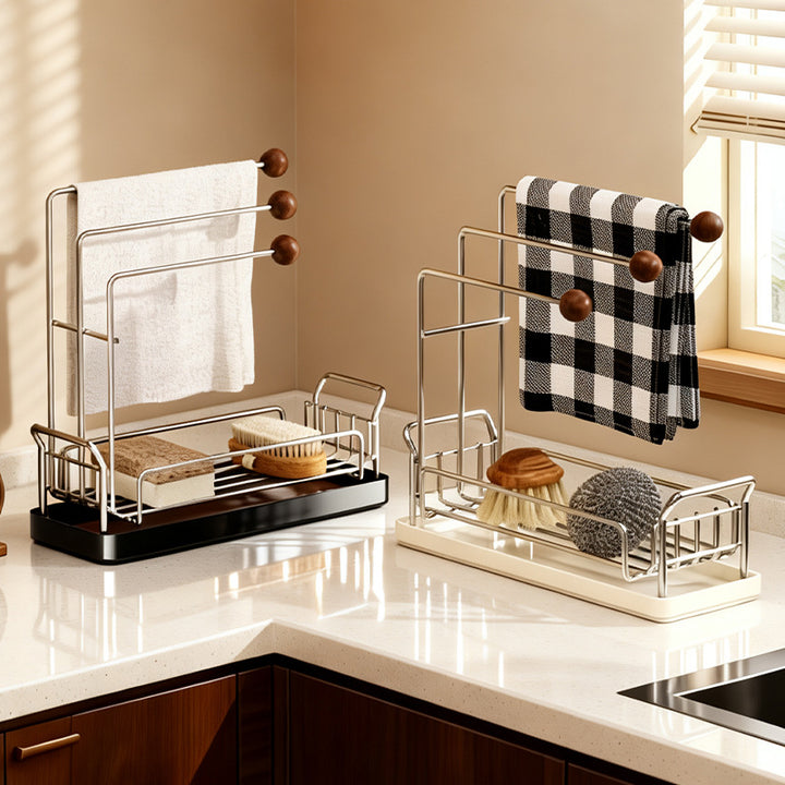 Küchen-Abtropfständer für Tücher und Schwämme