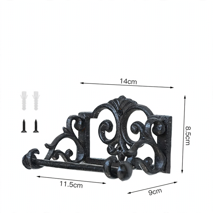 Gusseisen-Handtuchring, Vintage-Stil, schwarz