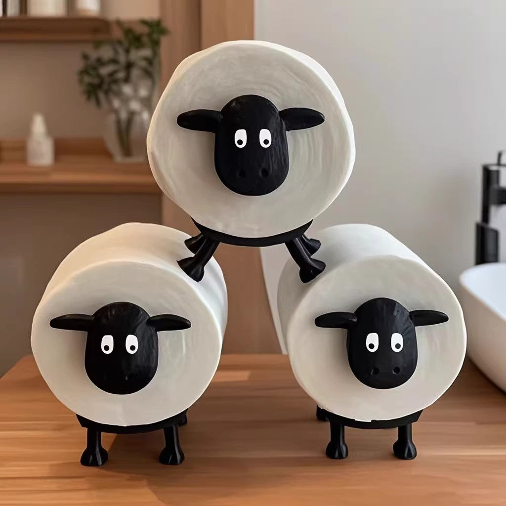 Klopapierhalter aus Kunstharz, Schaf-Design