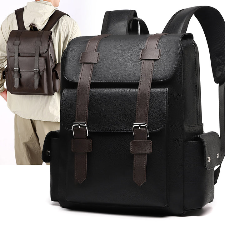 Rucksack aus PU-Leder, 20–35 L, Vintage-Stil