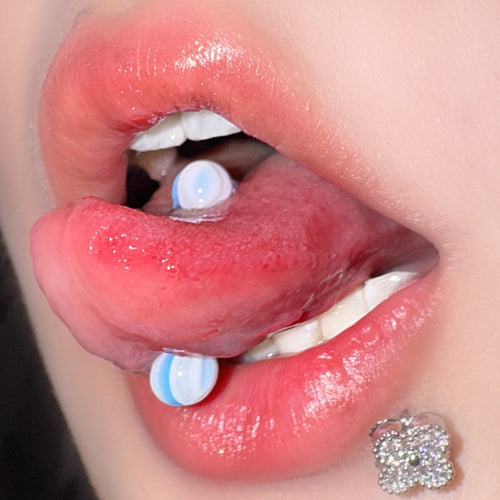Lippenstecker Edelstahl mit Strass, verschiedene Größen