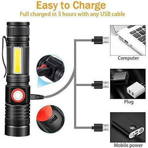 Kompakte Aluminium-Taschenlampe mit USB-Ladung