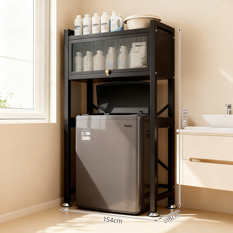 Stahlregal für Waschmaschine, 2–3 Ebenen mit Türen