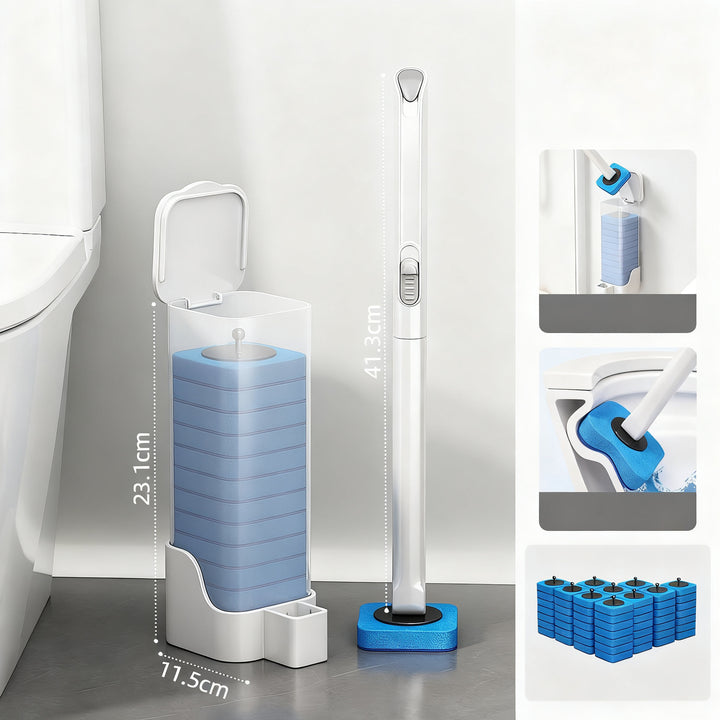 Toilettenbürste mit austauschbaren Schwammköpfen