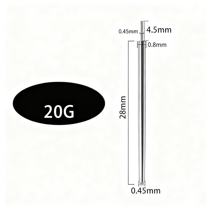 Titan-Piercingstab, flache Basis, Innengewinde
