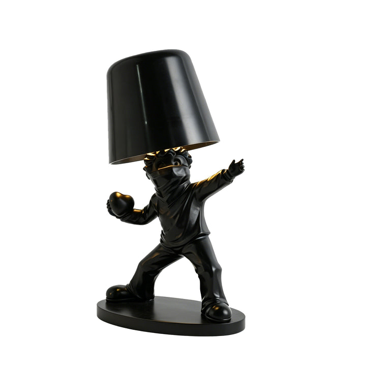 Moderne Tischlampe mit Figurenmotiv, dreifarbig dimmbar