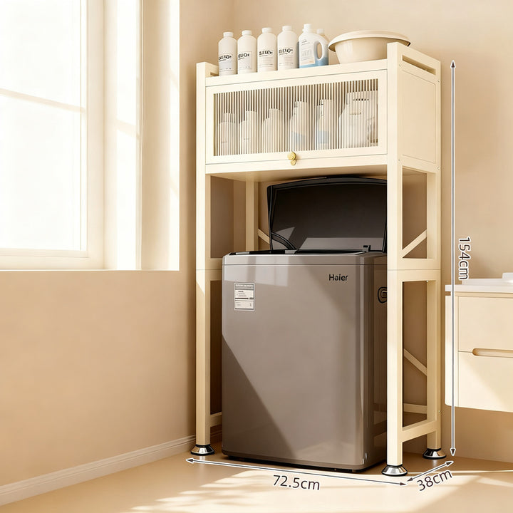 Stahlregal für Waschmaschine, 2–3 Ebenen mit Türen