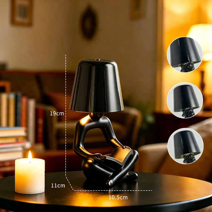 Abstrakte Leserfigur Tischlampe, mehrfarbig wählbar