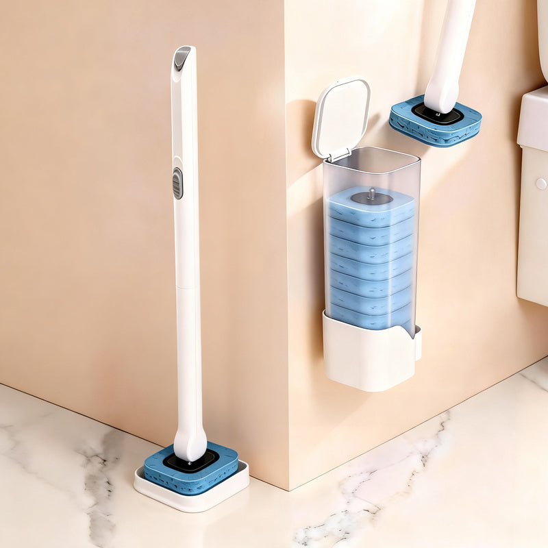 Einweg-Toilettenbürste mit austauschbaren Schwammköpfen