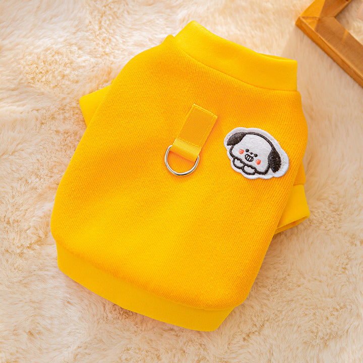Hundejacke, Karo-Muster, mit Leine, Baumwolle