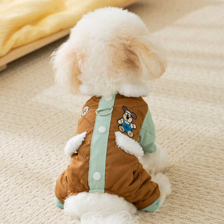 Winterjacke für kleine Hunde mit Taschen und Leine