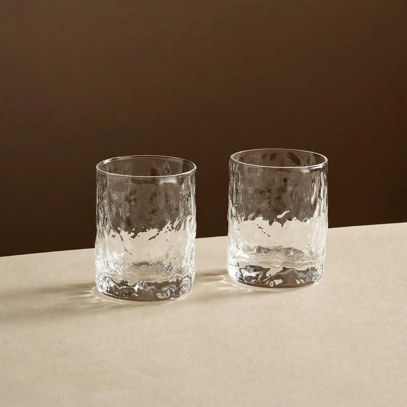 Glastassen, ca. 200 ml, mit Wellenmuster