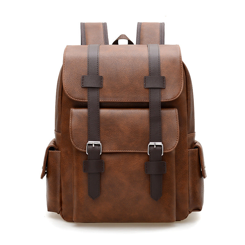 Rucksack aus PU-Leder, 20–35 L, Vintage-Stil