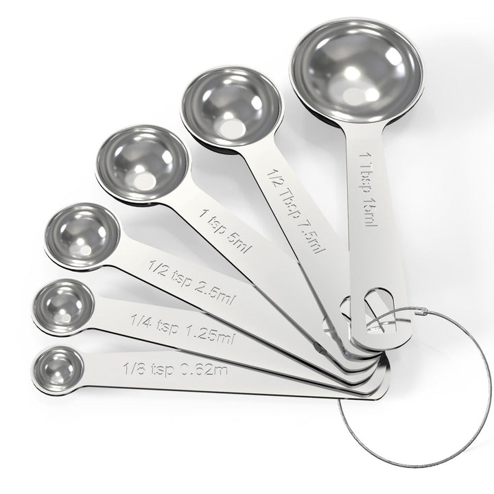 Edelstahl-Messlöffel und Messbecher-Set, 6-teilig