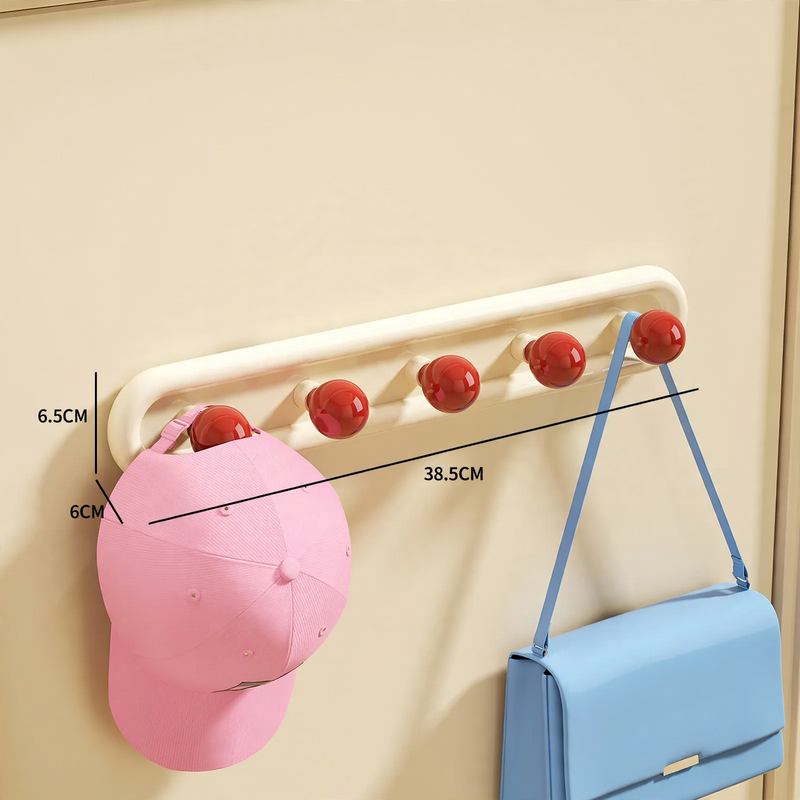 Handtuchhalter mit 5 Haken, Saugnapf oder Kleber