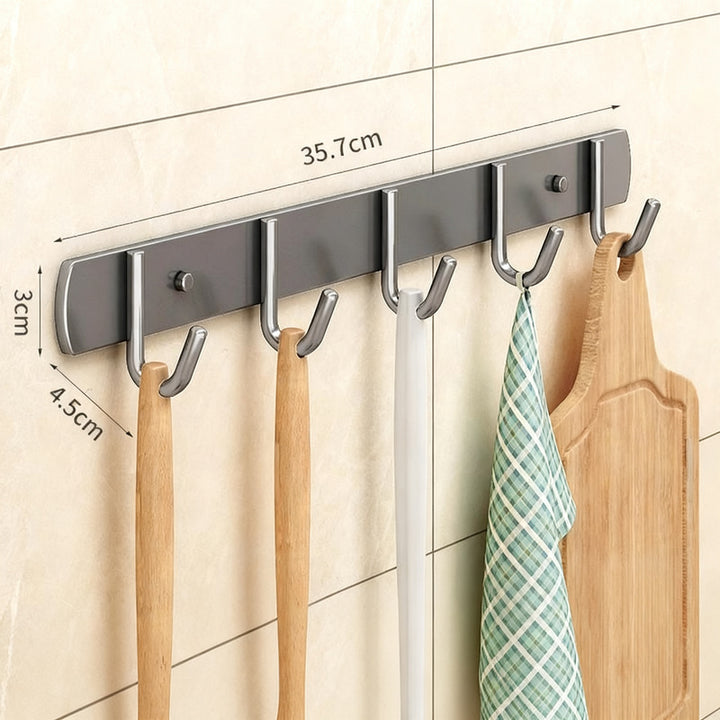 Edelstahl-Küchenhalter mit mehreren Haken
