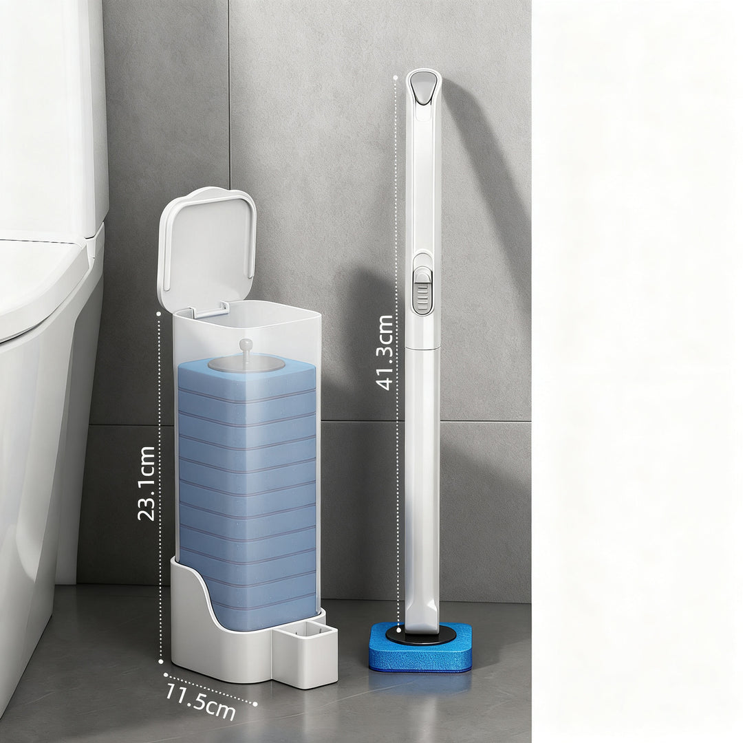 Toilettenbürste mit austauschbaren Schwammköpfen