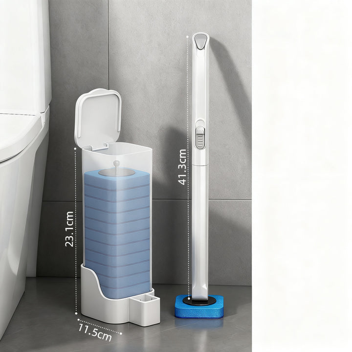 Toilettenbürste mit austauschbaren Schwammköpfen