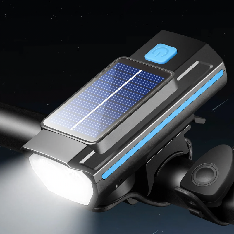 Fahrradleuchte, Solarladung, mit Hupe und Klingel