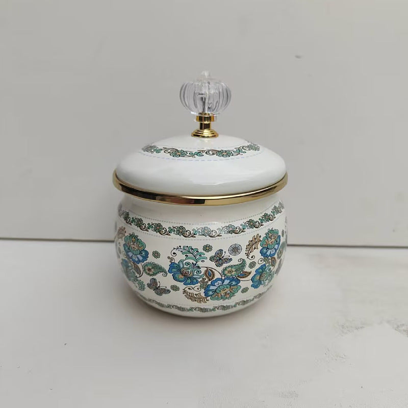 Emaillierte Gewürzbox mit Deckel, 301–500 ml