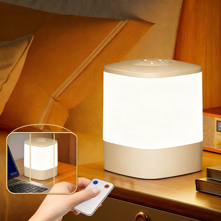 Nachttischlampe mit Uhr und Touchsteuerung