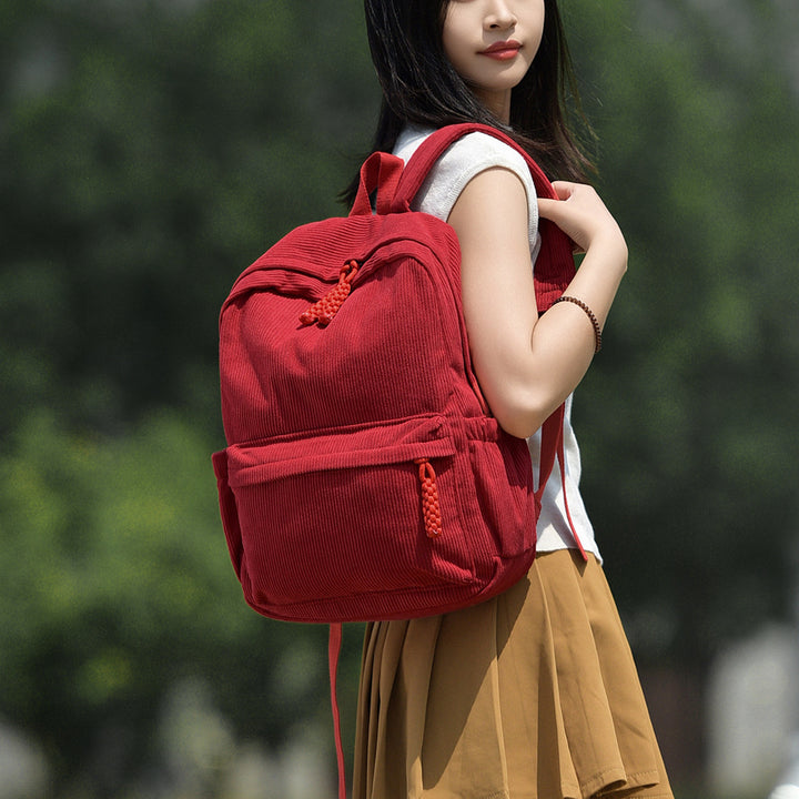 Rucksack aus Kord für Uni und Reisen