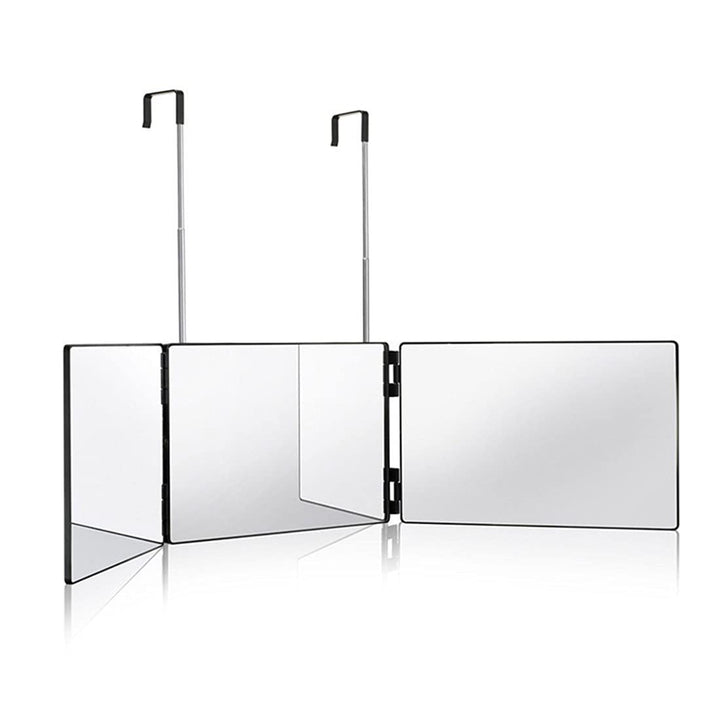 Dreiteiliger Klappspiegel mit Haken, optional mit LED