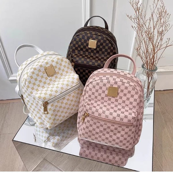 Minirucksack aus PU-Material mit Druckmuster