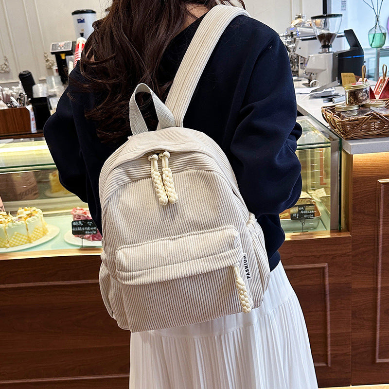 Großer PU-Rucksack, leicht, einfarbig