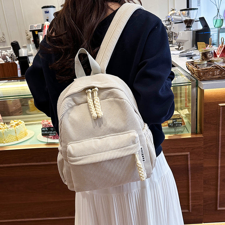 Großer PU-Rucksack, leicht, einfarbig