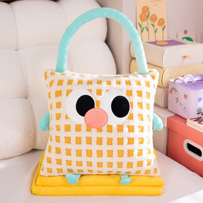 Kuschelkissen und Decke 2-in-1, Streifenmuster