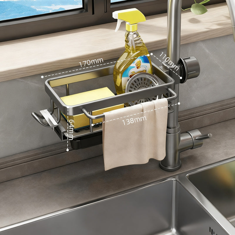 Aluminium-Spülbecken-Organizer mit Ablaufschale